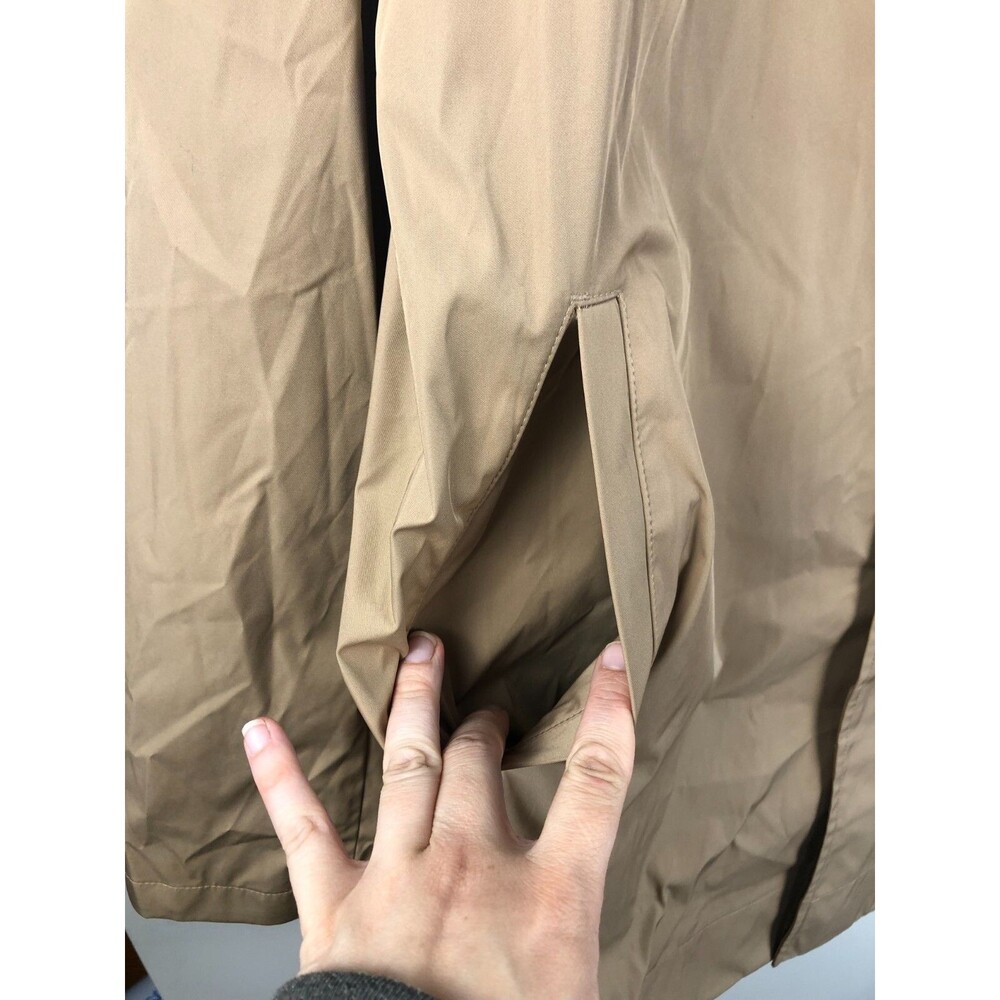 TALLIA  Men's Beige Solid Packable Trench Coat Rain Coat Windbreaker L Classic - Picture 2 of 9